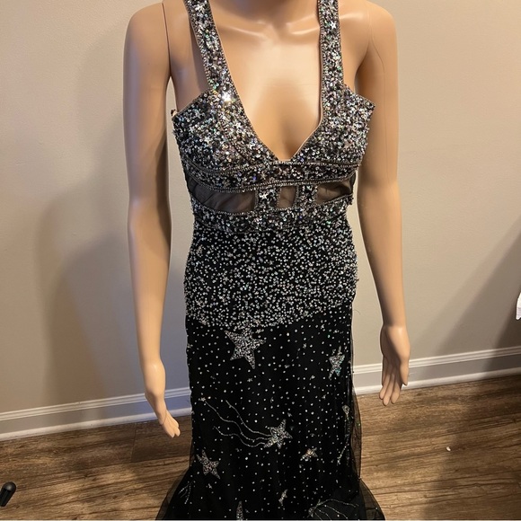 Nasty Gal Dresses & Skirts - Nasty Gal Sequin Dress Celestial moon/stars T back Party Formal Dress size Small